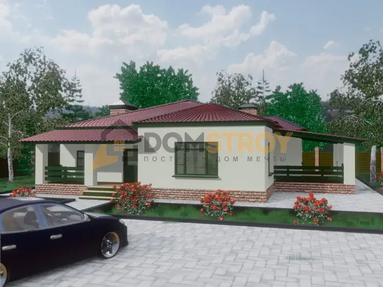 Дом из газобетона «Охта Д-280-15» 90 м²